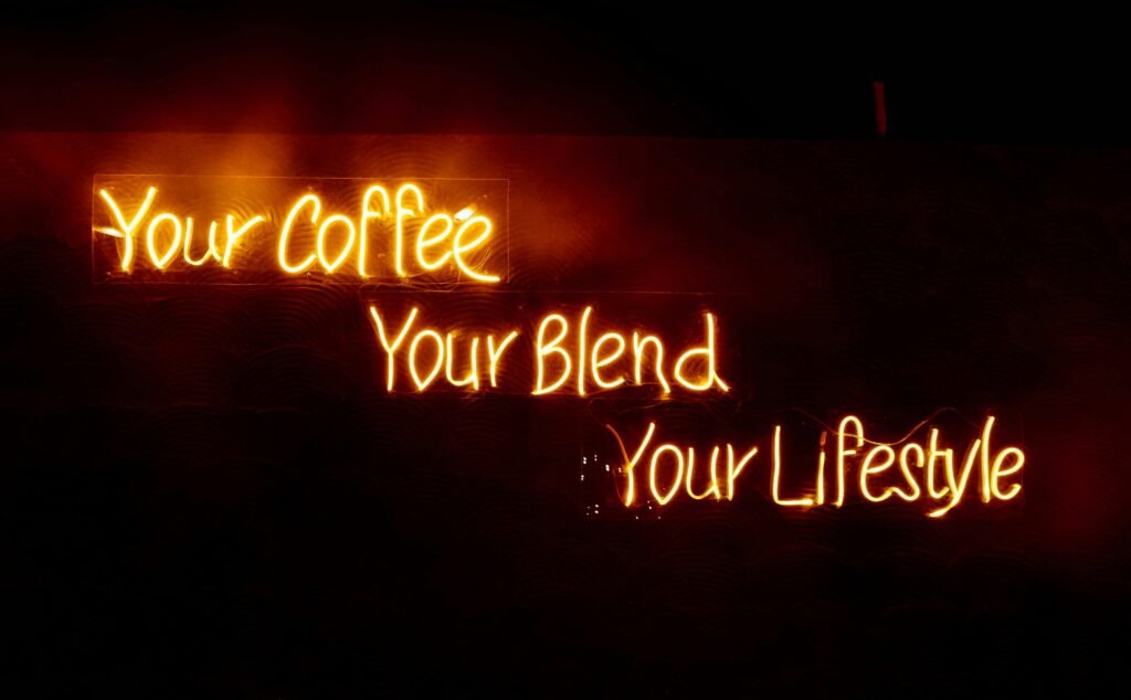 Glowing neon sign saying 'Your